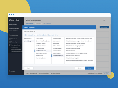 Sharecare Entity Management Miller Columns