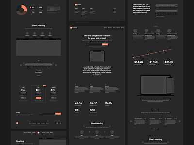 Sections 2.1 – Dark Version figma flow landing prototyping sketch theme ui uikit ux web web design wireframe