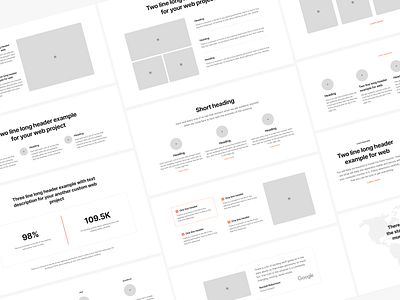 Sections Wireframe Kit adobe xd figma flow landing landing page mobile prototyping sketch theme ui uikit ux web web design wireframe