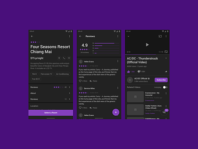 Fragments Android (Dark Mode) android app figma ios mobile prototyping sketch ui uikit ux wireframe