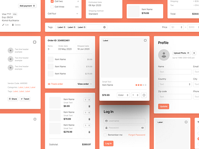 Sections Ecommerce Wireframe Kit design ecommerce ecommerce shop figma item market product prototyping shop sketch ui uikit ux web web design wireframe