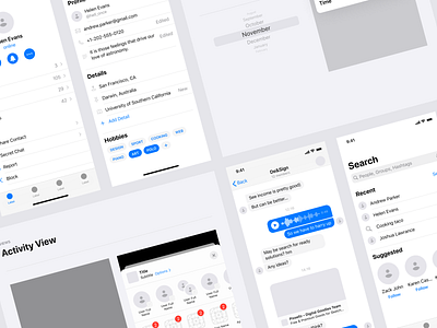 Fragments iOS Wireframe Kit 3.0 14 app figma ios14 ios14kit mobile prototyping sketch ui uikit ux web design wireframe