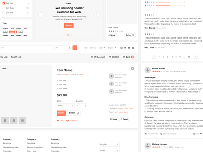 Sections Ecommerce Wireframe Kit