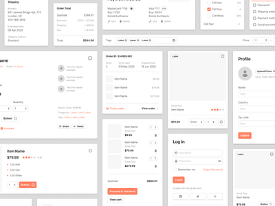 Sections Ecommerce Wireframe Kit