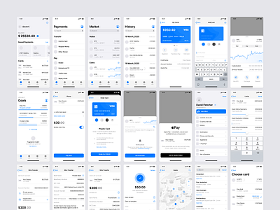 iOS 14 Wireframe Kit app bank banking bitcoin crypto design figma finance fintech ios ios14 mobile prototyping sketch ui uikit ux wireframe