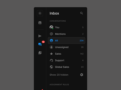 Messenger UI (Dark & Light) chat figma inbox menu messenger navigation prototyping ui uikit ux wireframe