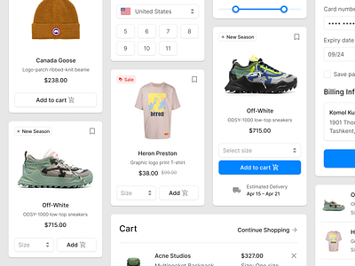 Ecommerce Cards by Pixsellz on Dribbble