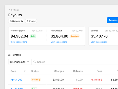Payouts Page bank figma finance pay payment payout payouts ui uikit ux wireframe