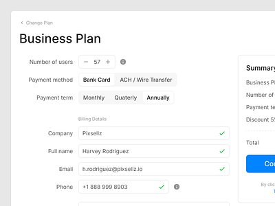 Checkout Form business checkout figma form forms input plan prototyping ui uikit ux wireframe