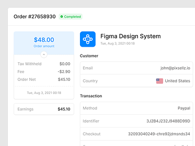 Order Info figma item order payment prototyping ui uikit ux wireframe