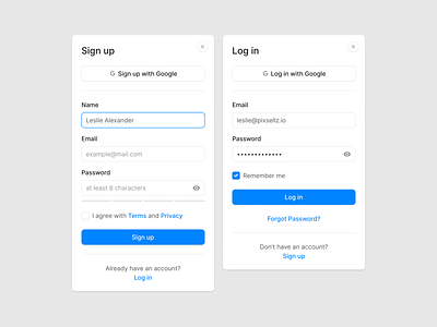 Sign up / Log in account design figma form forms input log in login prototyping sign up signup ui uikit ux wireframe