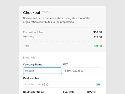 Checkout billing card checkout design figma form input prototyping ui uikit ux wireframe