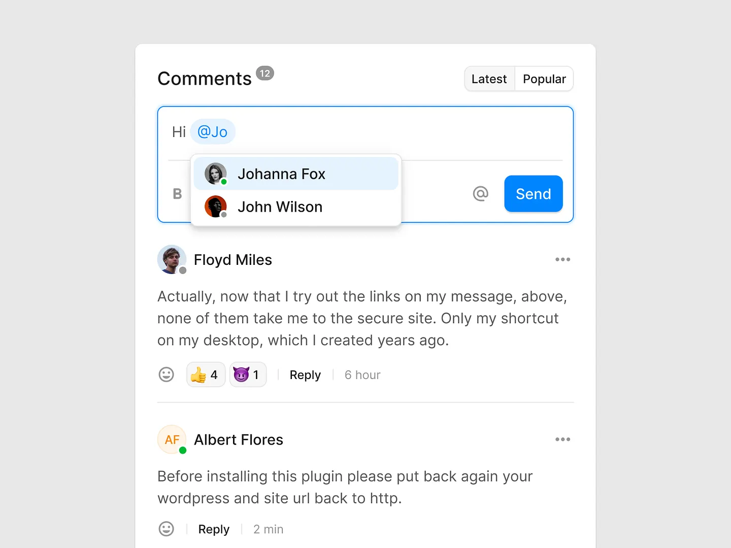 Engaging Comment Thread Design for Enhanced User Interaction