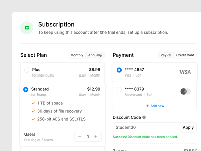 Subscription Form figma finance form forms input payment plan subscribe subscription ui uikit ux wireframe