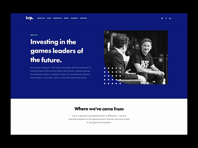 LVP — Website refresh for London Venture Partners animation clean home page landing page minimal ui user interface web website