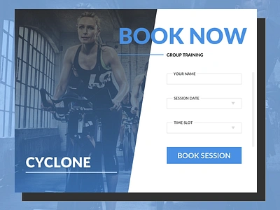 Cyclone Spinning Class Booking Form booking form gym ui web web design