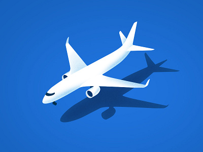 Illustration for landing airplane blue illustration landing vector