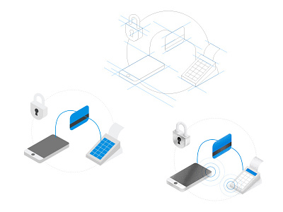 illustration process creditcard drawing payment security sketch wifi