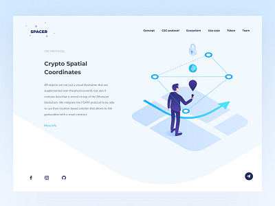 CSC conception ar blockchain city isometric landingpage map