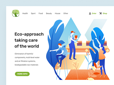 siberian health #1 eco flat green health landingpage