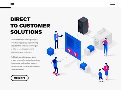 landing illustration customer delivery development infographics isometric server shop