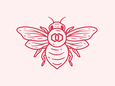 Product Hive Sticker Entry antenna badge bee entry eyes illustration insect line procreate sticker t shirt wings