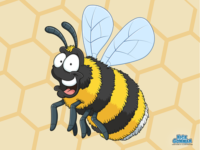 Cute Cartoon Bee bee bee hive beecartoon bees beeswax bugs bumblebee busy buzz cartoon cartoon illustration cartoons childrensbooks childrensillustration honey honeybee honeybees insect insects pollen