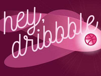 Dribble First Shot design icon illustration typography vector