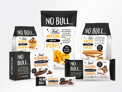 No Bull... Just tasty snacks! brand brandidentity branding concept design invoative nobull packaging design salty snacks strategy sweet tasty