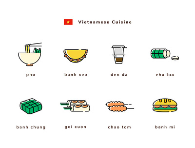 Icon set - Vietnamese cuisine cuisine design icon icon design icon set iconography icons iconset illustration photo vietnam vietnamese