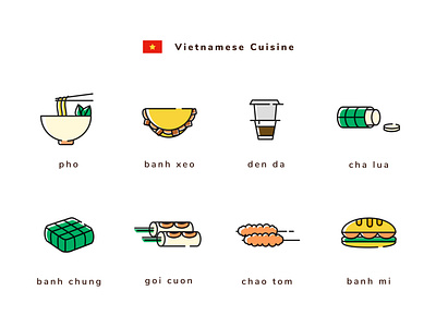 Icon set - Vietnamese cuisine