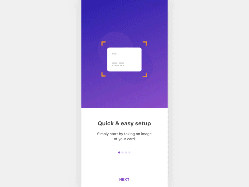 Onboarding Cards Storage App