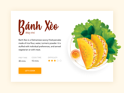 Vietnamese Pancake - Banh Xeo banhxeo cuisine food illustration intro pancake photoshop uidesign vietnam vietnamesefood