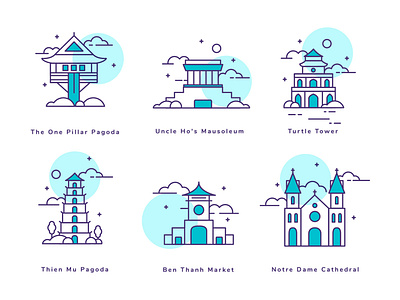 Icon Set - Vietnam Attractions