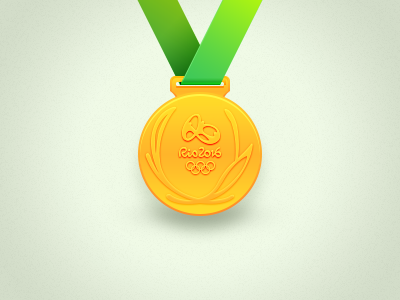 Gold Medal 2016 brazil gold icon illustration medal olympics rio sports