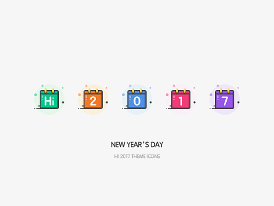 New Year's Day 2017 app book calendar icon new theme year