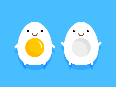 Egg cute egg icon illustration， smile