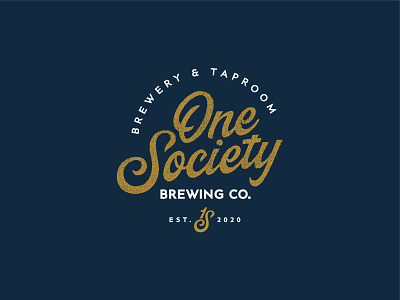 One Society Brewing Co. beer branding brewery calligraphy handlettering lettering logo logotype script vector