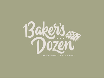 Baker's Dozen 13 bake calligraphy handlettering lettering logo logotype pan script vector
