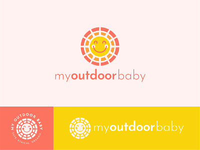 My Outdoor Baby baby bright cute face illustration logo modern rays smile sun sunscreen vector yellow
