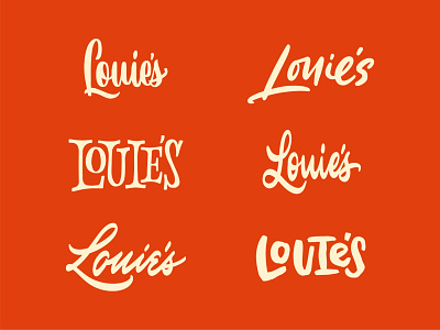 Handlettered Louie's calligraphy concepts handlettering logo logotype restaurant script vector