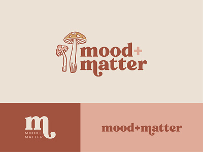 Mood+Matter boutique branding design funky hippie illustration letter m logo mushroom retro vector vintage