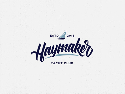Haymaker boat club haymaker lettered lettering logo nautical sailboat sailing yacht