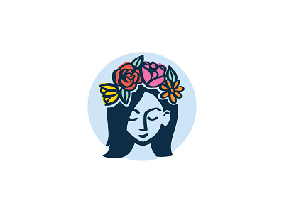 Flower Crown Illustration face feminine florist flower crown flowers illustration woman