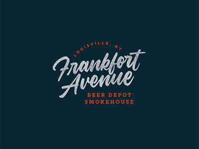 Frankfort Avenue Wordmark Logo barbecue beer calligraphy design kentucky lettering logo louisville restaurant script vector wordmark