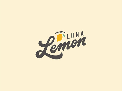 Luna Lemon boutique calligraphy handlettering lemon lettering logo script vector