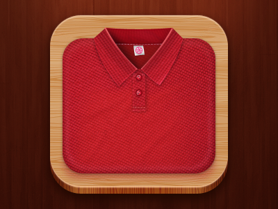 Polo shirt App Icon app cotton debut dribbble fabric icon icons ios label polo realism shirt texture wood