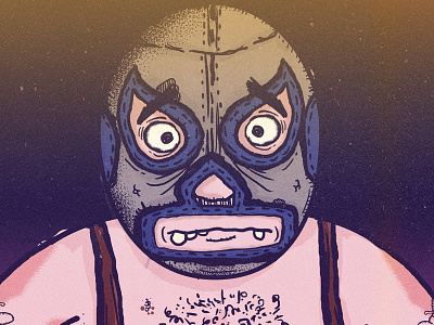Masked Luchador drawing fighter grunge masked mexico photoshop
