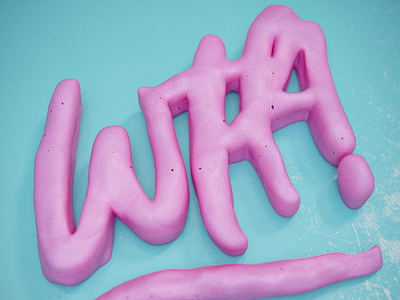 Wtf! 3d blender clay cycles illustration play doh render typography wtf
