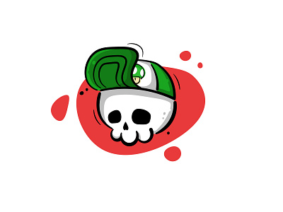 1-Up cartoon design mario mariobros mushroom nintendo skull snapback videogame